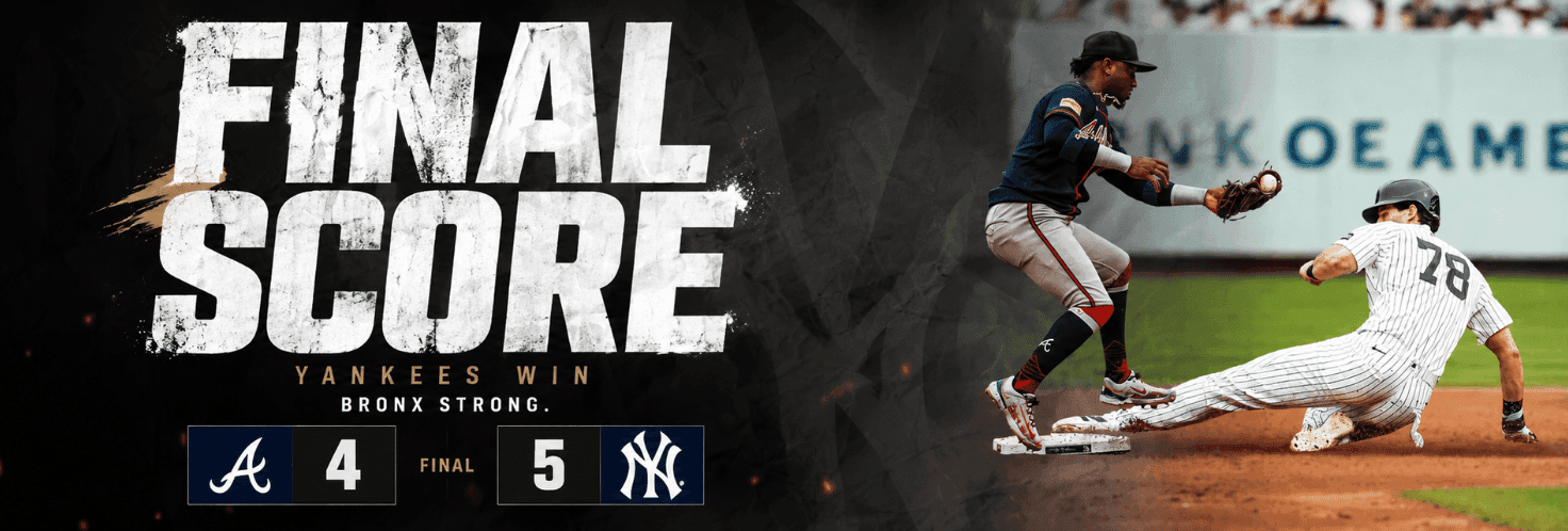 Yankees Hold Off Braves, 5-4, Behind Cole and a Burst From Their Young Core