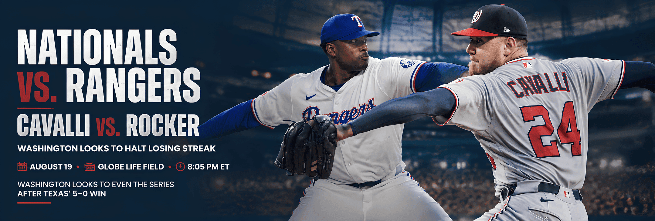 Nationals Look to Halt Losing Streak Against Rangers in Arlington